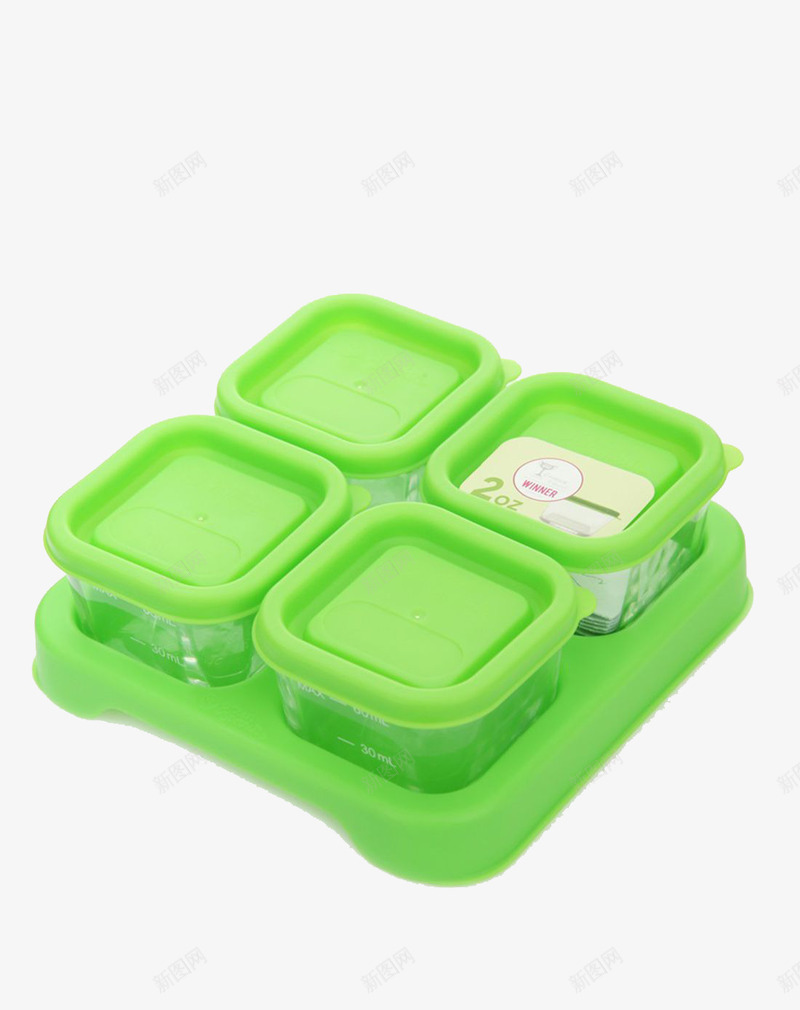 玻璃食物存储盒绿色png免抠素材_新图网 https://ixintu.com 产品实物 存储盒 绿色