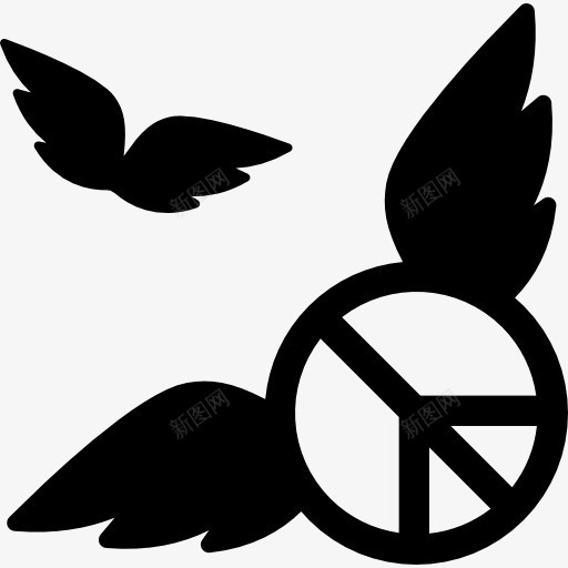 和平的象征的翅膀图标png_新图网 https://ixintu.com 和平主义 形状 爱的翅膀 飞翔