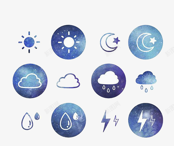 天气卡通标志png免抠素材_新图网 https://ixintu.com 下雨下雪 卡通标志 标志 蓝色