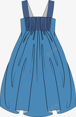 蓝色吊带裙免抠图片蓝色吊带裙子高清图片
