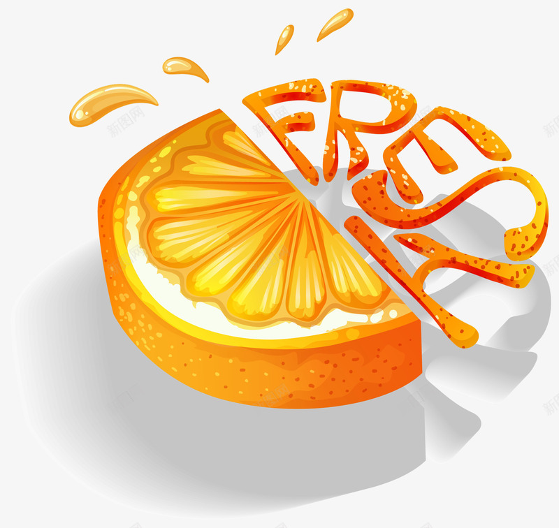 新鲜的橙汁矢量图eps免抠素材_新图网 https://ixintu.com PNG免抠图下载 夏天 橙子 水果 立体 装饰 矢量图