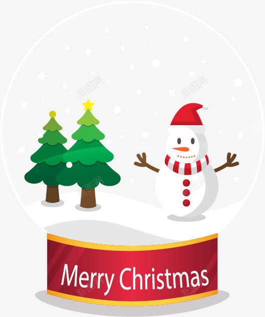 飘雪圣诞水晶球png免抠素材_新图网 https://ixintu.com 下雪圣诞图片素材 水晶球 矢量素材 雪人 飘雪