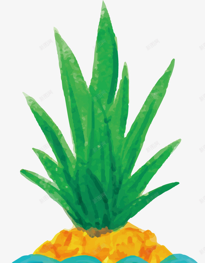 水彩手绘菠萝png免抠素材_新图网 https://ixintu.com 戴眼镜的菠萝 手绘菠萝 水彩菠萝 矢量素材 菠萝小人