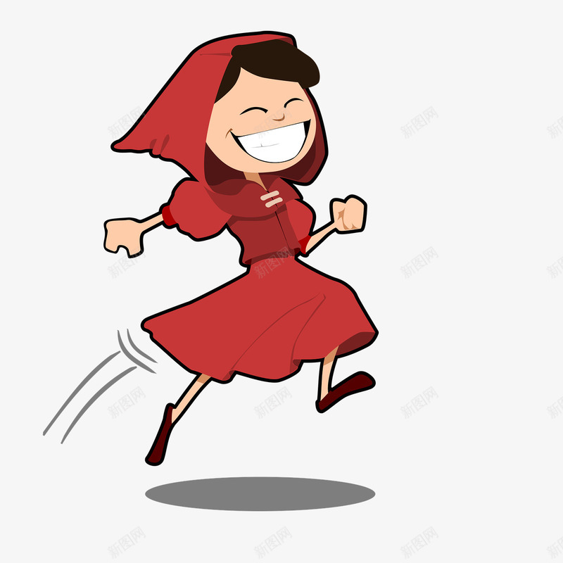 奔跑的女孩png免抠素材_新图网 https://ixintu.com 人物 奔跑的女孩 女孩 微笑的女孩 红衣服 裙子