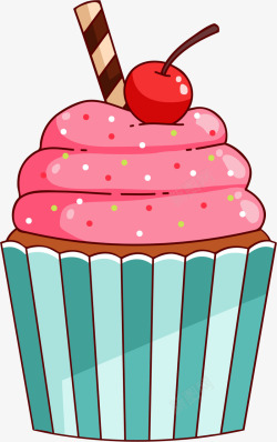 粉色纸杯蛋糕粉色卡通美味纸杯蛋糕高清图片