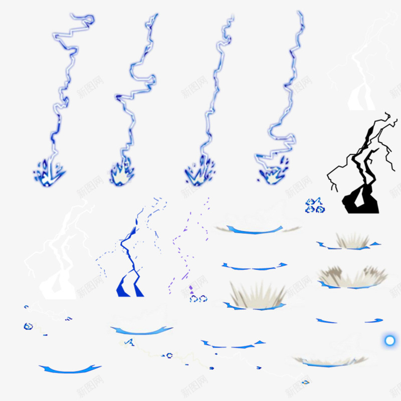 蓝色光影合集png免抠素材_新图网 https://ixintu.com 光影 光斑 光线 线条 蓝色