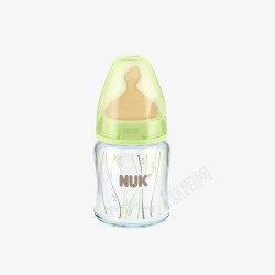 宽口绿色玻璃奶瓶NUK玻璃奶瓶高清图片