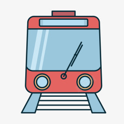 红色火车交通工具元素矢量图素材