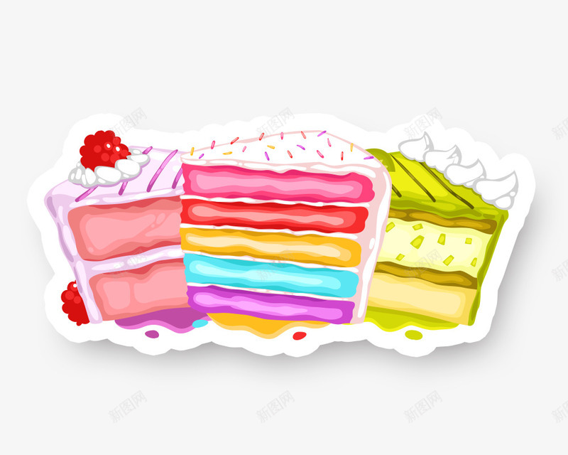 糖果色蛋糕png免抠素材_新图网 https://ixintu.com 甜品 甜食 糖果色蛋糕