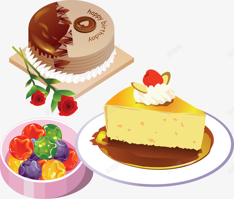 蛋糕糕点糖果矢量图ai免抠素材_新图网 https://ixintu.com png 矢量素材 糕点 糕点糖果 糖果素材 素材 蛋糕矢量 蛋糕素材 矢量图