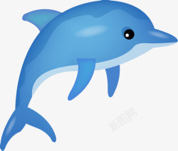 夏日海底动物沙滩卡通海豚效果素材