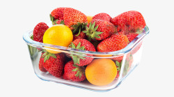 玻璃碗水果满满一盒子水果高清图片