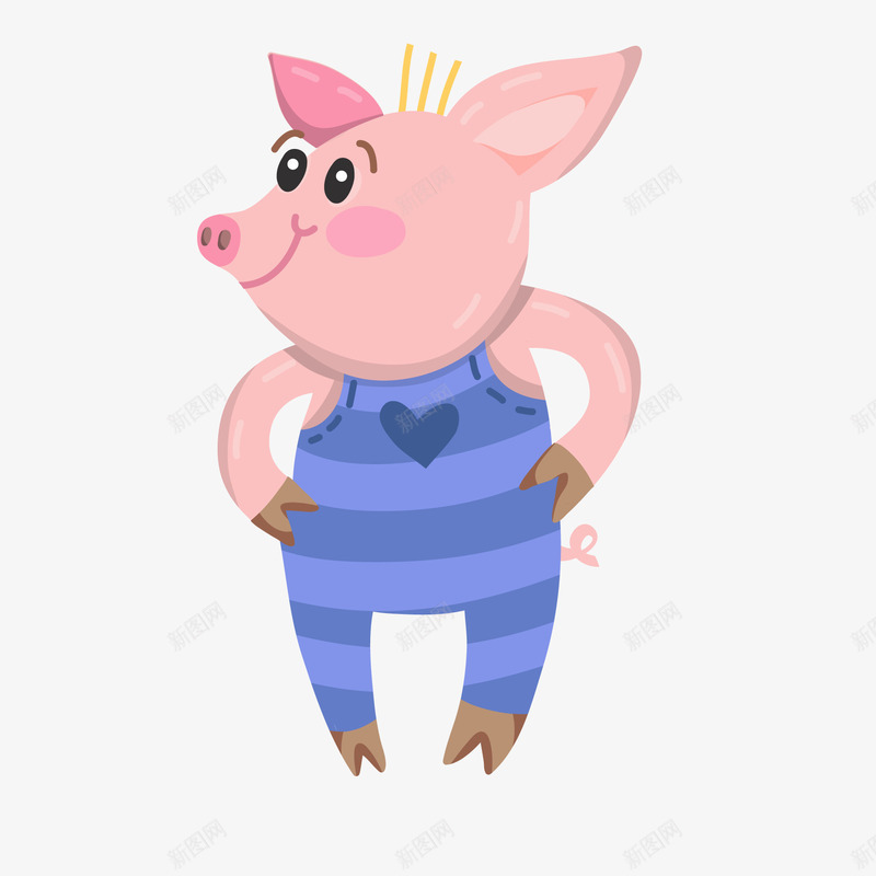 卡通穿衣服的小猪矢量图ai免抠素材_新图网 https://ixintu.com 动物设计 卡通 可爱 小猪 穿衣服 矢量图