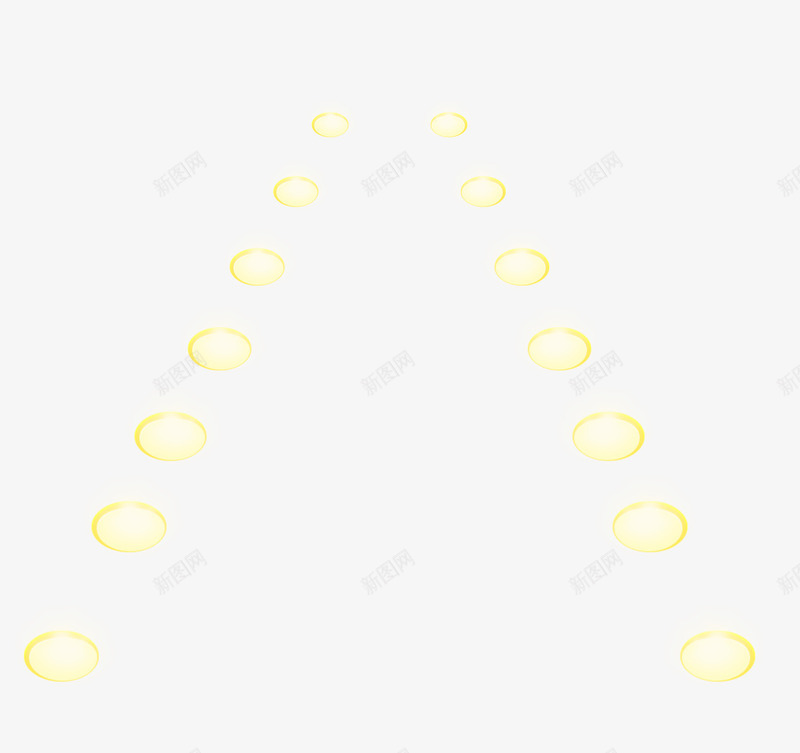 两排聚光灯png免抠素材_新图网 https://ixintu.com 光线 灯光 聚光灯 黄色的