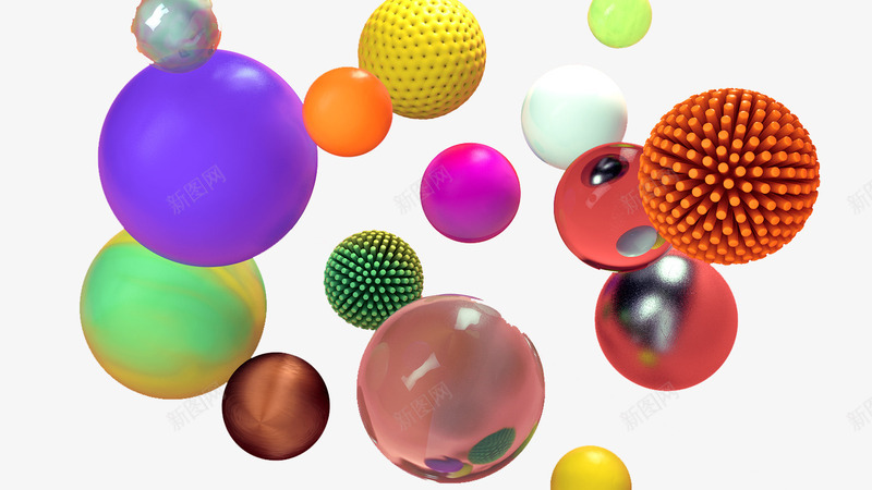 彩色球体漂浮png免抠素材_新图网 https://ixintu.com 圆球 漂浮 球体 立体圆球