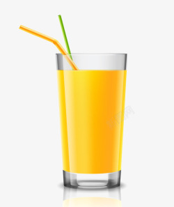 玻璃杯橙汁素材