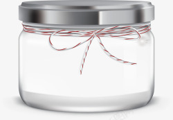 玻璃密封罐红白蝴蝶结玻璃罐子高清图片