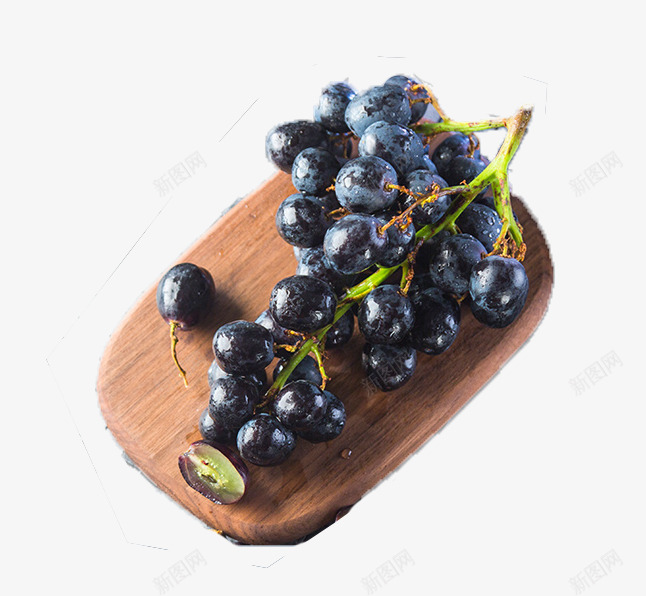 木板上的葡萄png免抠素材_新图网 https://ixintu.com 新鲜水果 水果 纵切 葡萄