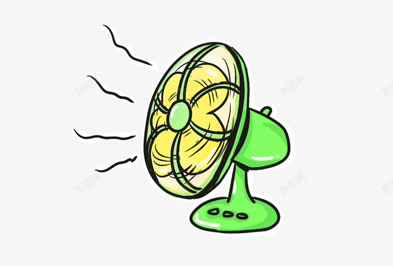 吹风的电风扇png免抠素材_新图网 https://ixintu.com 吹风 夏天 扇子 按钮 热 电 电风扇 科技 绿色 铁框