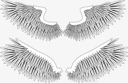 翅膀元素矢量图素材