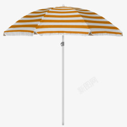 棕白双色棕白间隔折叠出门遮阳伞实物高清图片