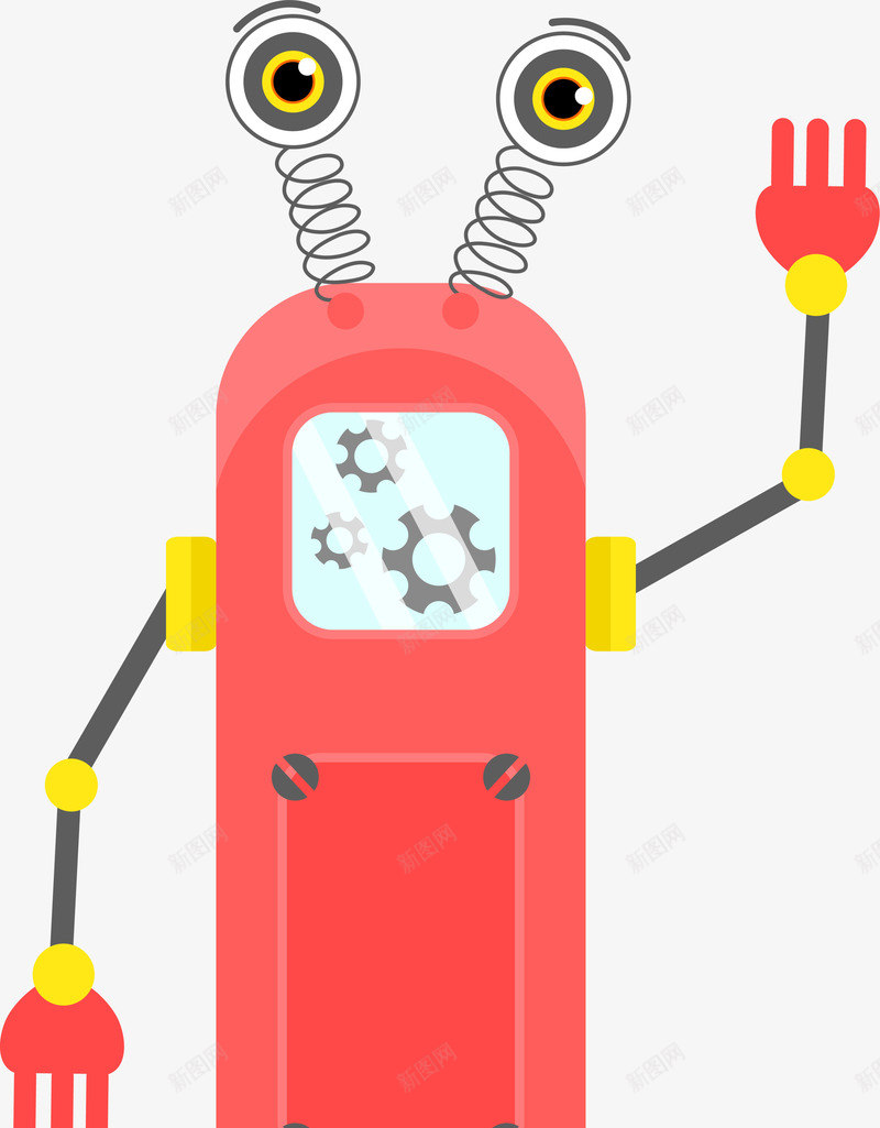 红色齿轮机器人png免抠素材_新图网 https://ixintu.com 智能科技 未来科技 独轮机械 玩具机器人 红色机器人 齿轮机械