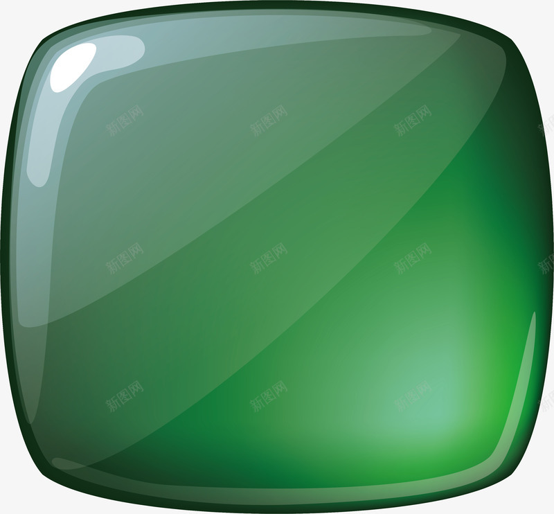 绿色方形水晶按钮图标png_新图网 https://ixintu.com 方形 方形按钮 水晶按钮 矢量png 精致水晶 绿色水晶