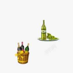葡萄与水葡萄酒水图标高清图片
