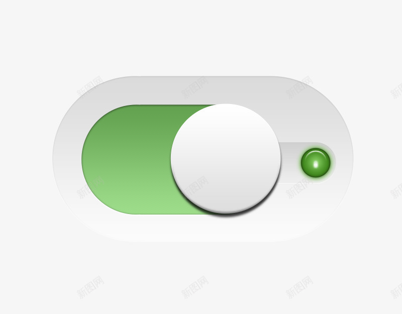 白色按钮绿色底png免抠素材_新图网 https://ixintu.com 开关 按钮设计 滑动 滑块按钮 白色按钮 立体