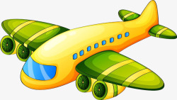 黄绿色飞机素材