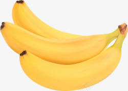 新鲜的三支香蕉素材