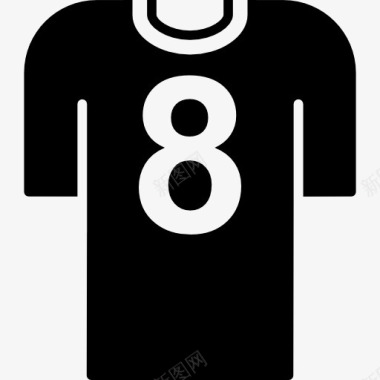 足球运动员的T恤8号图标图标