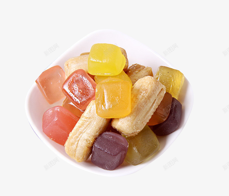 一碗彩色糖果png免抠素材_新图网 https://ixintu.com 一碗糖果 产品实物 彩色糖果 软糖 零食
