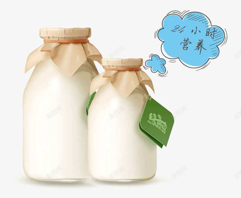 玻璃瓶中的牛奶psd免抠素材_新图网 https://ixintu.com 杯子 牛奶 玻璃 玻璃瓶 瓶子 饮料