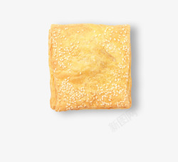 方形的黄色芝麻面包素材