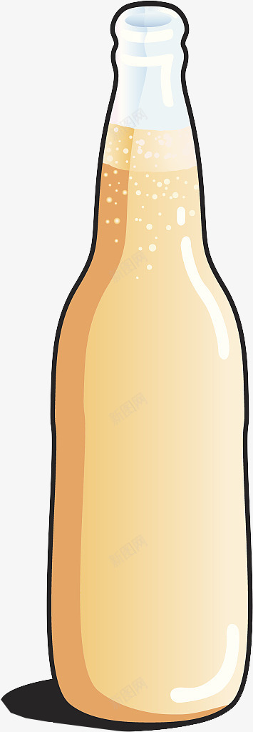 玻璃瓶汽水饮料png免抠素材_新图网 https://ixintu.com 橙味汽水 汽水 汽水泡泡 满瓶泡泡 玻璃瓶 饮料