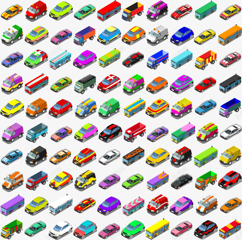 各种彩色车辆图标png_新图网 https://ixintu.com 卡通交通 卡通汽车 工具汽车 按钮图标 标志图标 矢量素材 车辆