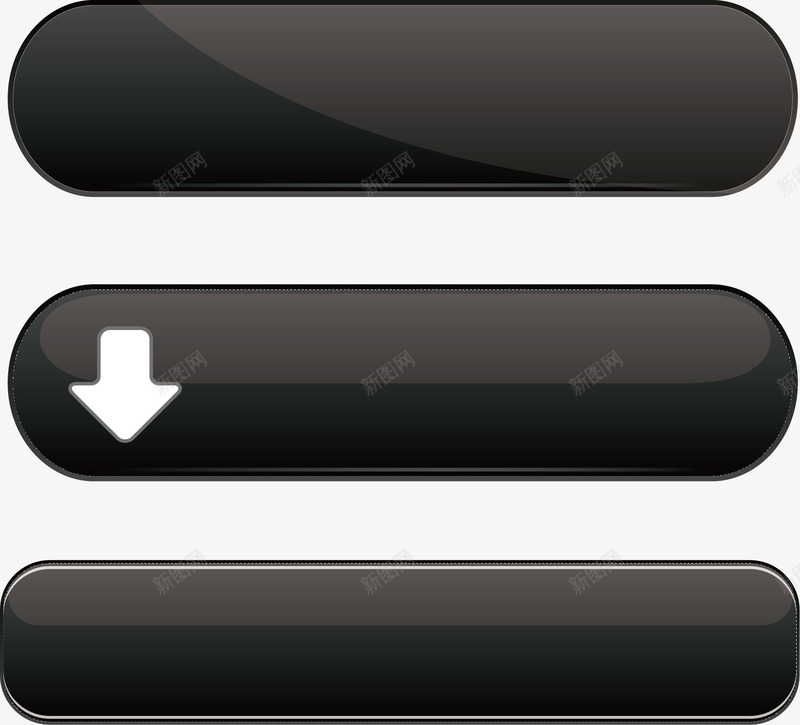 黑色按钮png免抠素材_新图网 https://ixintu.com 创意按钮 按钮素材 矢量按钮 立体按钮 签到按钮 黑色按钮