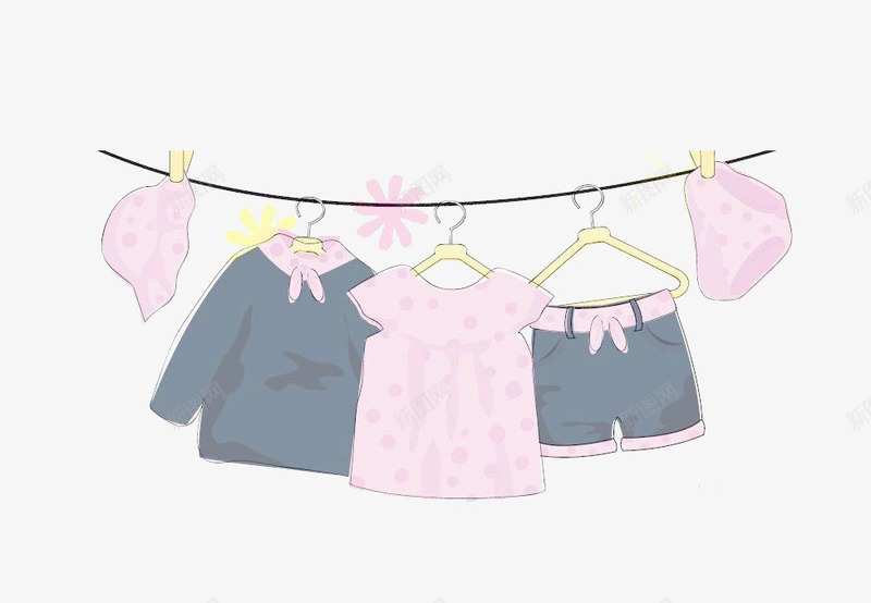 婴儿衣服png免抠素材_新图网 https://ixintu.com 卡通 可爱 婴儿衣服 粉色