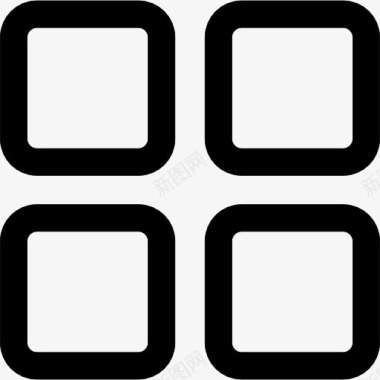 四个正方形按钮视图选项图标图标