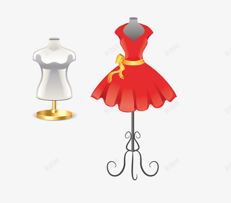红色的裙子和衣服支架png免抠素材_新图网 https://ixintu.com 支架 红色的裙子 衣服 衣服支架 裙子