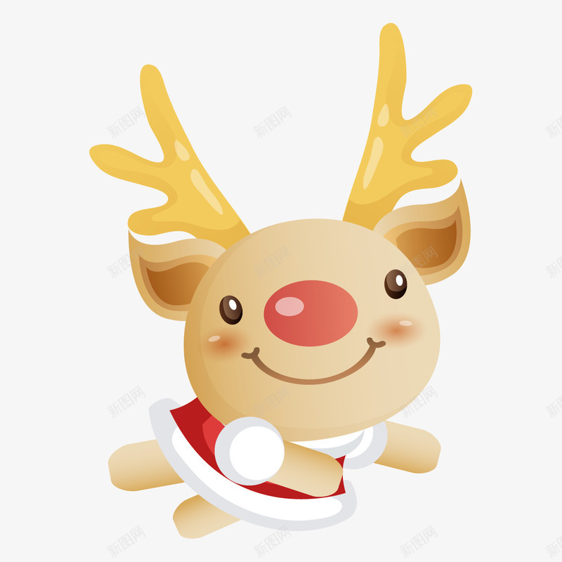 卡通侧坐着的圣诞麋鹿png免抠素材_新图网 https://ixintu.com 圣诞节 圣诞衣服 圣诞麋鹿 红色 节日装饰坐着 驯鹿