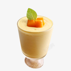 木杯芒果水果奶酪杯高清图片