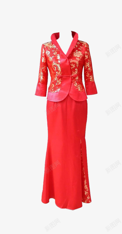 红色旗袍png免抠素材_新图网 https://ixintu.com 旗袍 红色 衣服