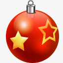 红色圣诞圆球装饰图标图标