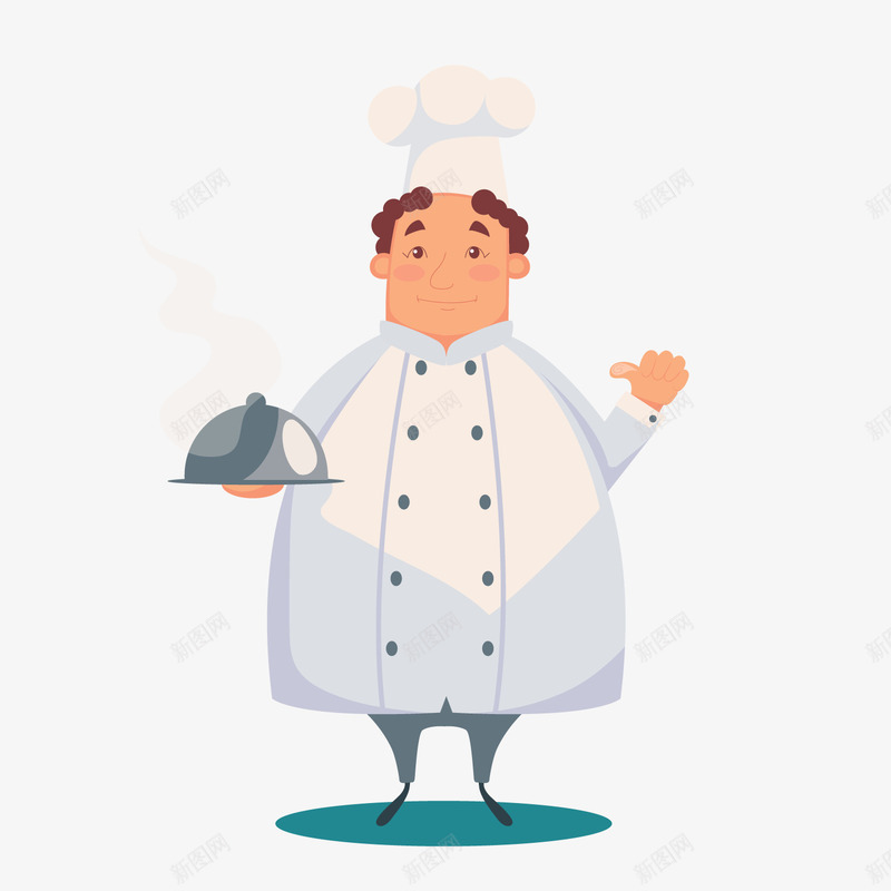 卡通厨子png免抠素材_新图网 https://ixintu.com 卡通人物 厨子 厨师 白色衣服 背景装饰