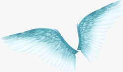 创意合成效果蓝色的翅膀素材