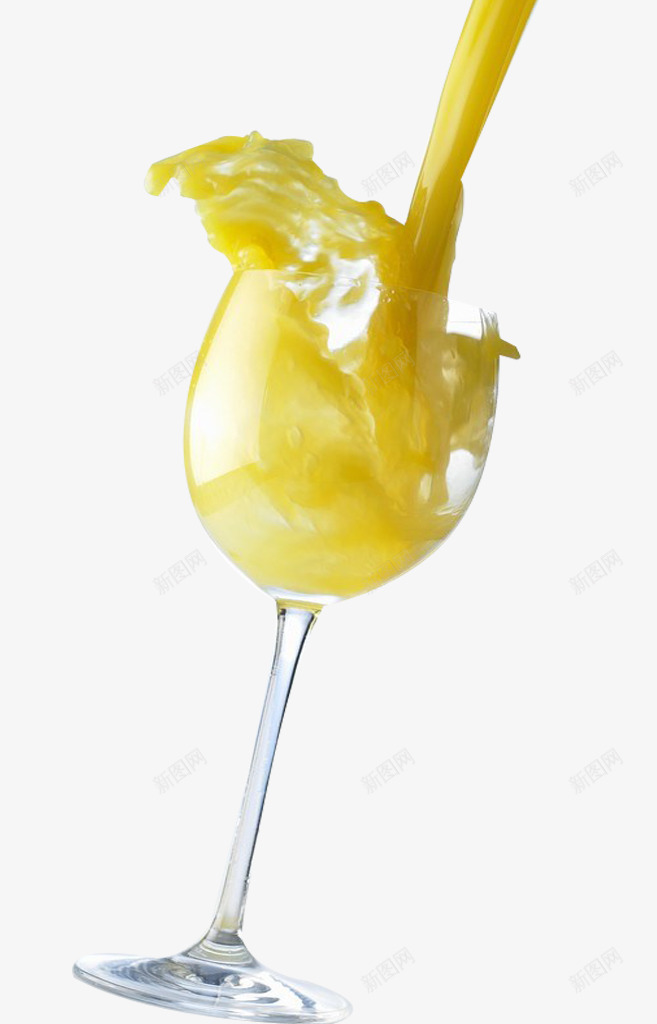 倒一杯果汁png免抠素材_新图网 https://ixintu.com 杯子 水果汁 玻璃 飞溅的果汁 黄色
