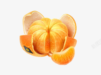 剥开的橘子png免抠素材_新图网 https://ixintu.com 新鲜 橘子 水果 蜜桔