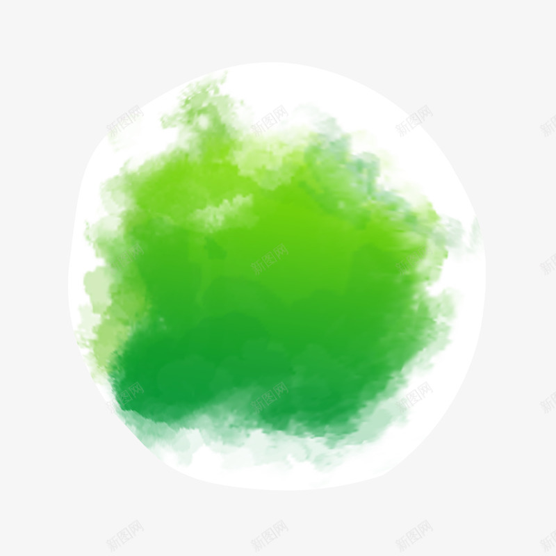 绿色水彩渲染墨迹png免抠素材_新图网 https://ixintu.com 墨迹 水彩 渲染 绿色